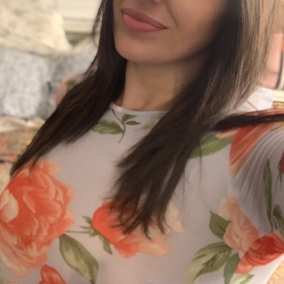 Sheer flora mesh long sleeved bodysuit - Picture 9 of 9